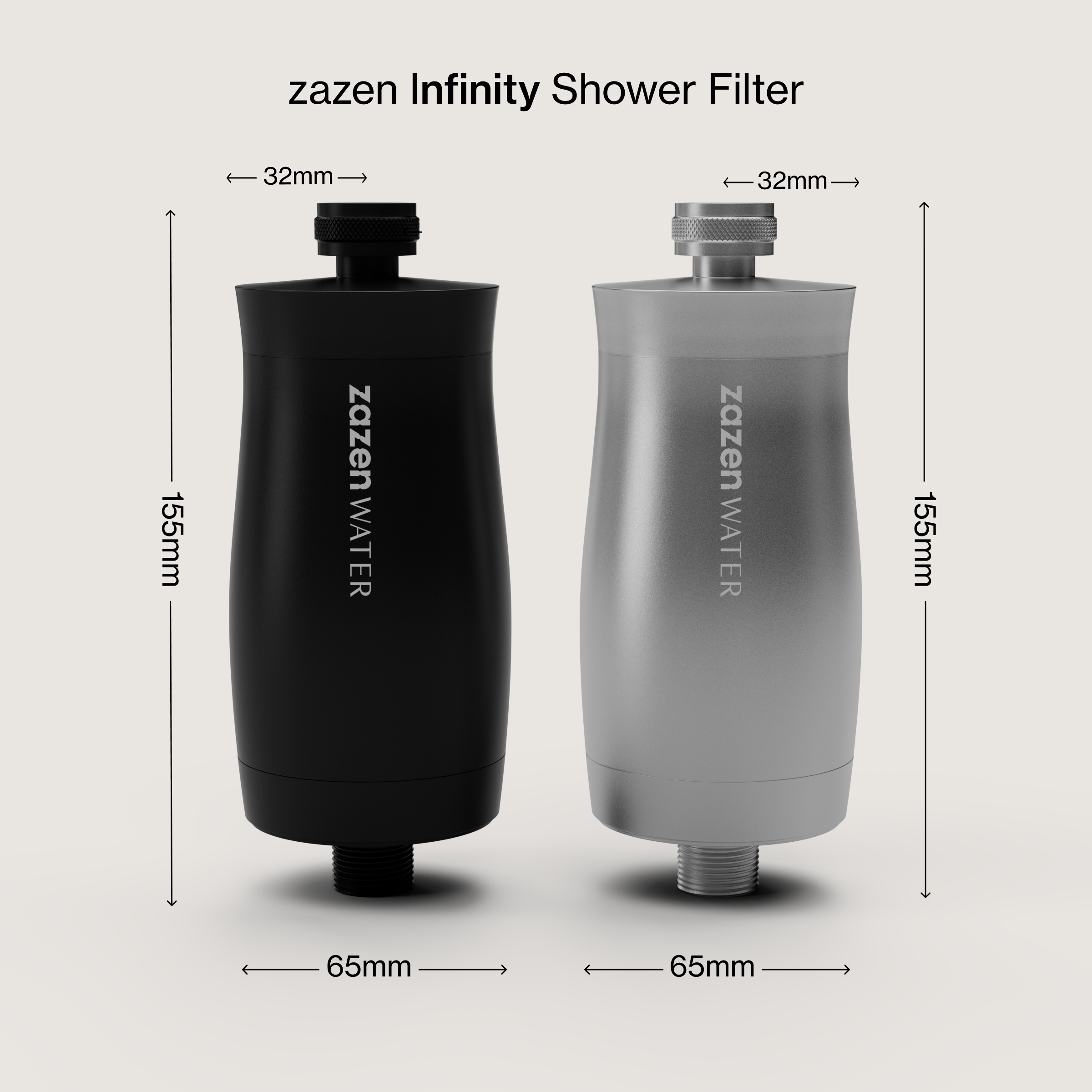 zazen Infinity Shower Filter - Brushed Silver