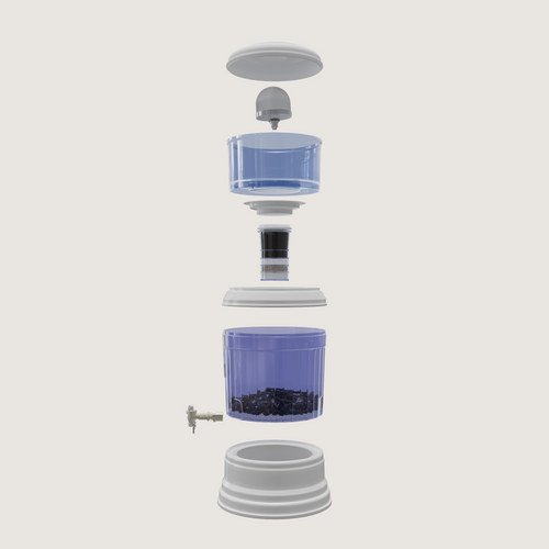 zazen Alkaline Water Filter System with BPA Free Plastic Bottom Tank