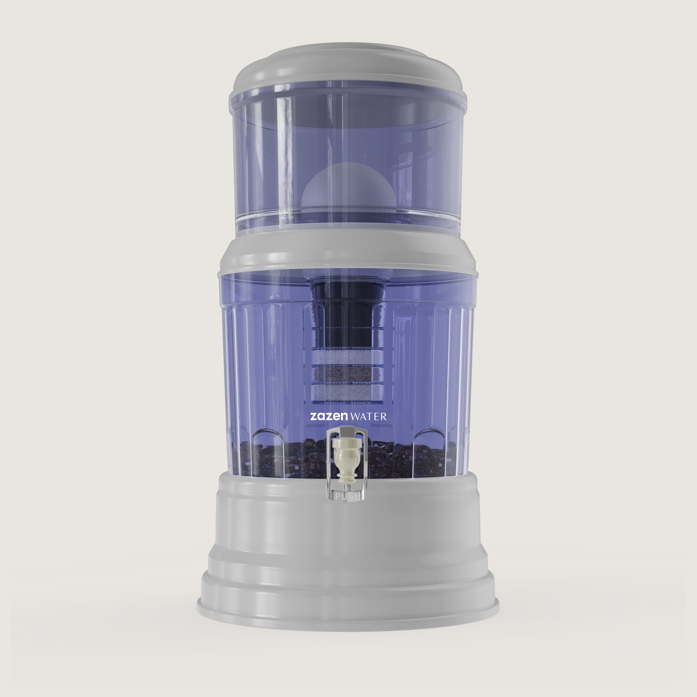 zazen Alkaline Water Filter System with BPA Free Plastic Bottom Tank