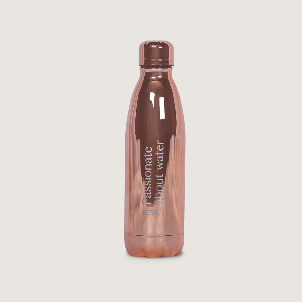 zazen Stainless Steel Water Bottle - Rose Gold