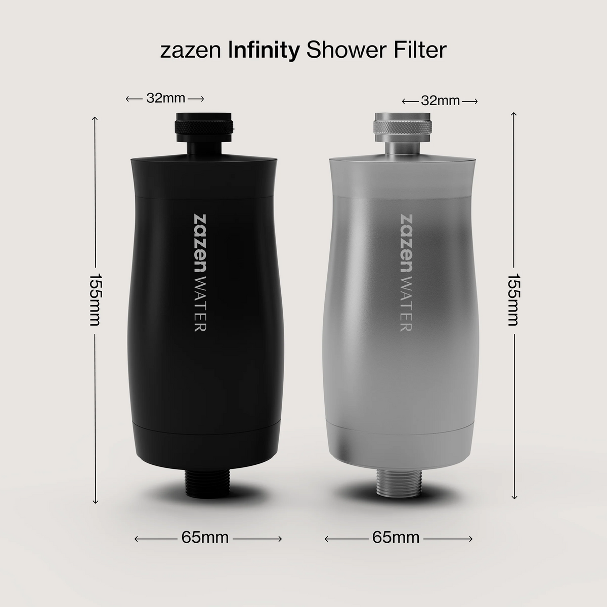 zazen Infinity Shower Filter - Brushed Silver